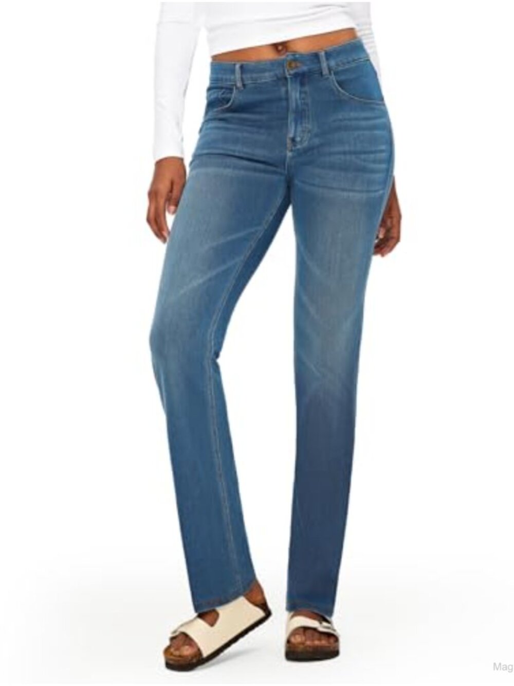 Women's Low Rise Bootcut Jeans Soft Stretchy Denim Straight Leg Pants
